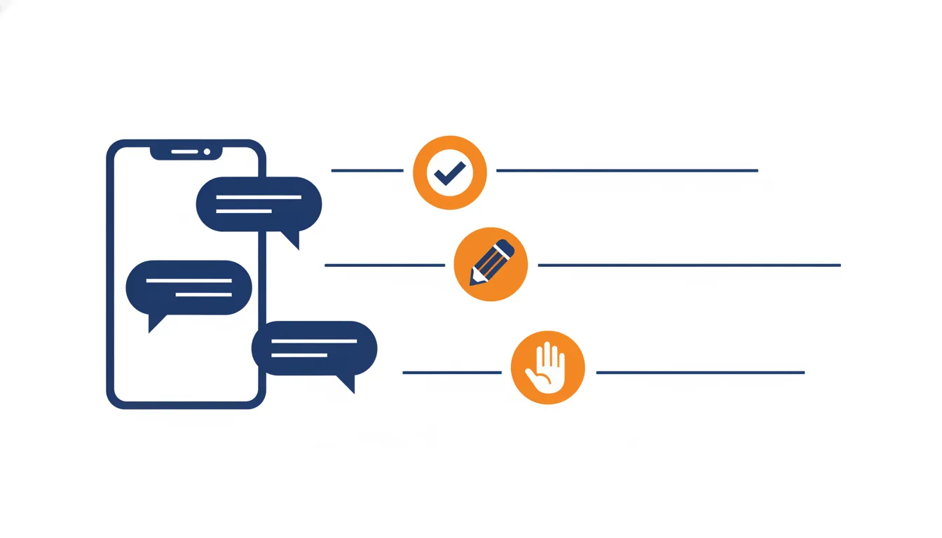 Illustration of an Instagram DM workflow split into auto-send, draft, and human review lanes